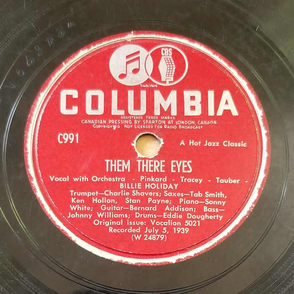 Billie Holiday – Them There Eyes / Body And Soul (1947, Shellac 