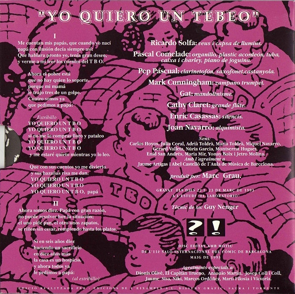 last ned album Ricardo Solfa Pascal Comelade - Yo Quiero Un Tebeo