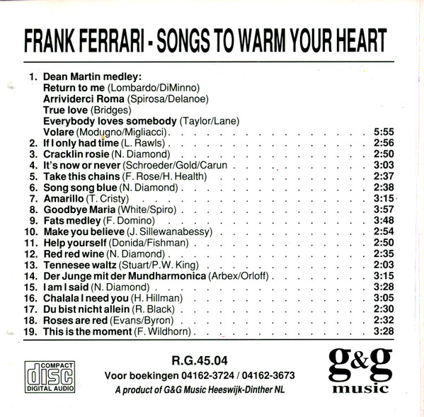 ladda ner album Frank Ferrari - Songs To Warm Your Heart