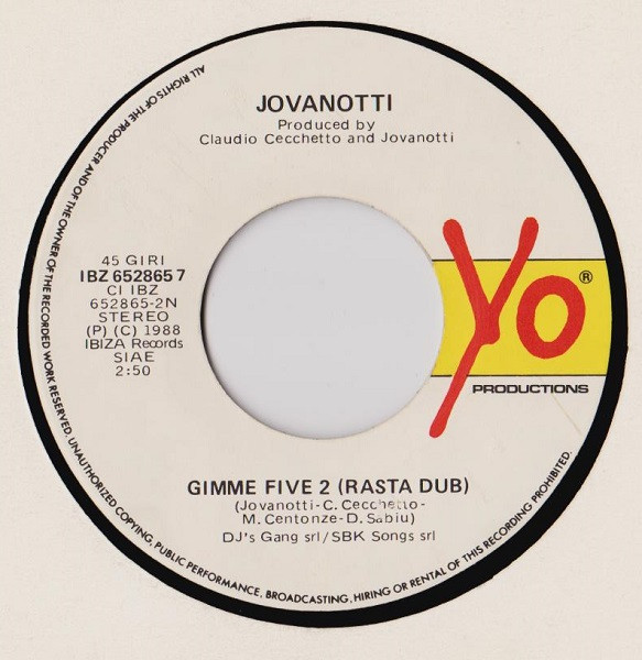 ladda ner album Jovanotti - Gimme Five 2 Rasta Five