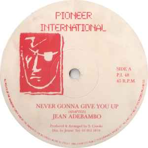 Jean Adebambo - Never Gonna Give You Up album cover