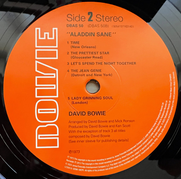 David Bowie - Aladdin Sane | Parlophone (DBAS 50) - 5