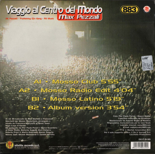 883 – Viaggio Al Centro Del Mondo (1999, Vinyl) - Discogs