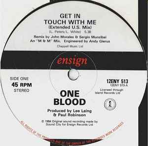 One Blood – Get In Touch With Me (1984, Vinyl) - Discogs
