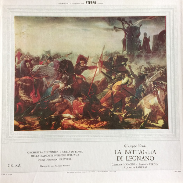 Giuseppe Verdi – La Battaglia Di Legnano (1968, Vinyl) - Discogs