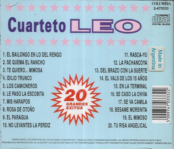 télécharger l'album Cuarteto Leo - 20 Grandes Exitos