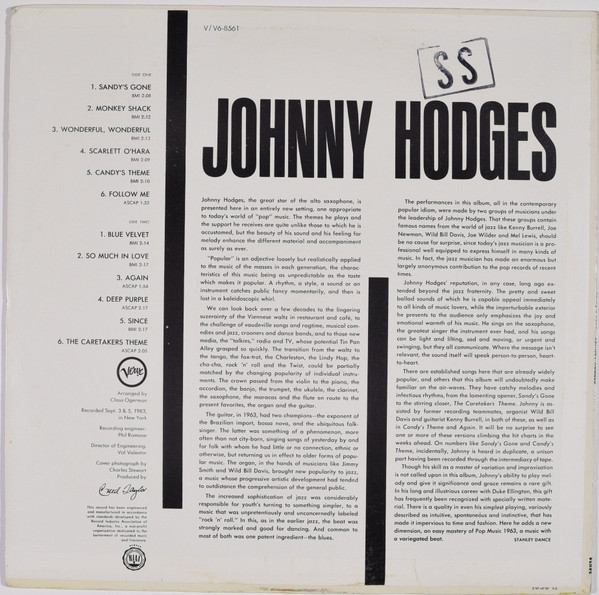 télécharger l'album Johnny Hodges - Sandys Gone