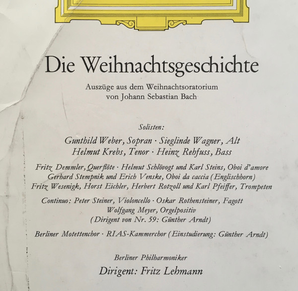 baixar álbum Johann Sebastian Bach, Fritz Lehmann - Die Weihnachtsgeschichte Auszüge Aus Dem Weihnachtsoratorium Von Johann Sebastian Bach