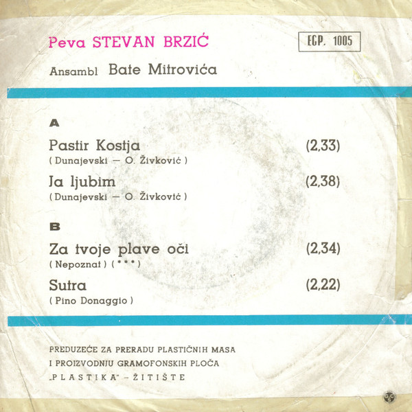 last ned album Stevan Brzić - Zapevaj Pesmu Kad Mori Te Tuga