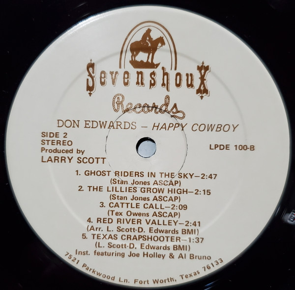 Don Edwards Featuring The Reinsmen - Happy Cowboy | Sevenshoux (LPDE100) - 4