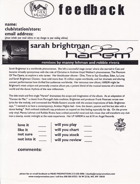 descargar álbum Sarah Brightman - Harem Cancao Do Mar