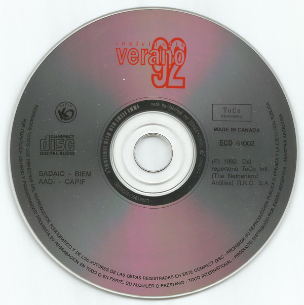 descargar álbum Various - Inolvidable Verano 92