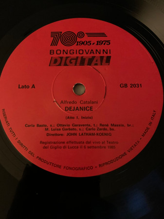 baixar álbum Alfredo Catalani, John Koenig, Carla Basto, Ottavio Garaventa, René Massis, Maria Luisa Garbato, Carlo Zardo - Dejanice