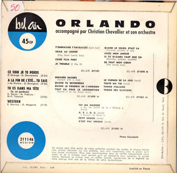 ladda ner album Orlando - Ce Soir Je Te Perds