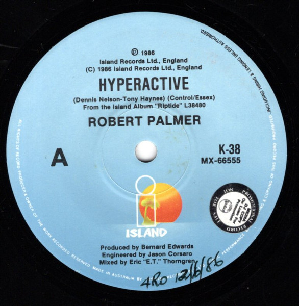 Robert Palmer – Hyperactive (1986, Vinyl) - Discogs