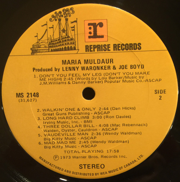 Maria Muldaur - Maria Muldaur | Reprise Records (MS 2148) - 5