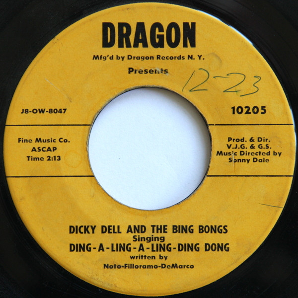 Dicky Dell And The Bing Bongs – Ding-A-Ling-A-Ling-Ding-Dong / The Cling  (1958, Vinyl) - Discogs