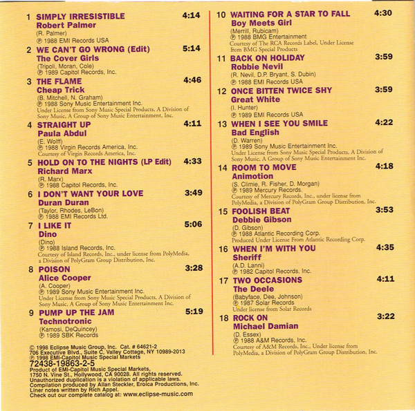 descargar álbum Download Various - Rock N Roll Relix 1988 1989 album