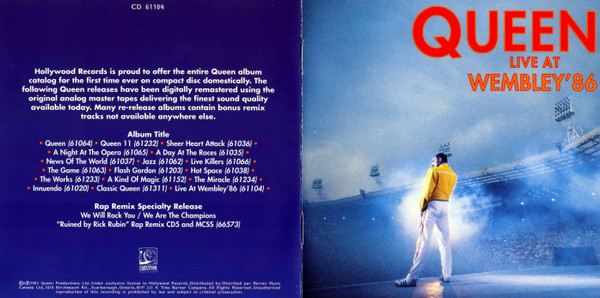 Queen – Live At Wembley '86 (1992, CD) - Discogs