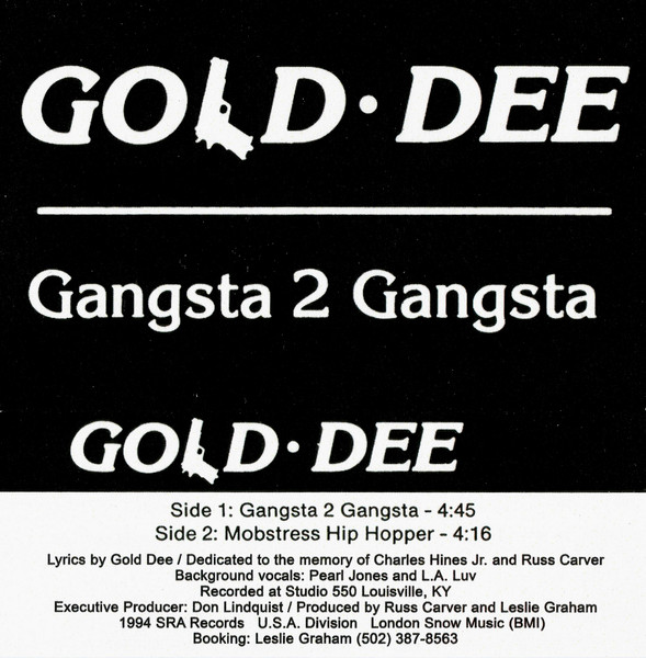 Gold Dee ‎– Gangsta 2 Gang（G-RAP G-FUNK） - 洋楽