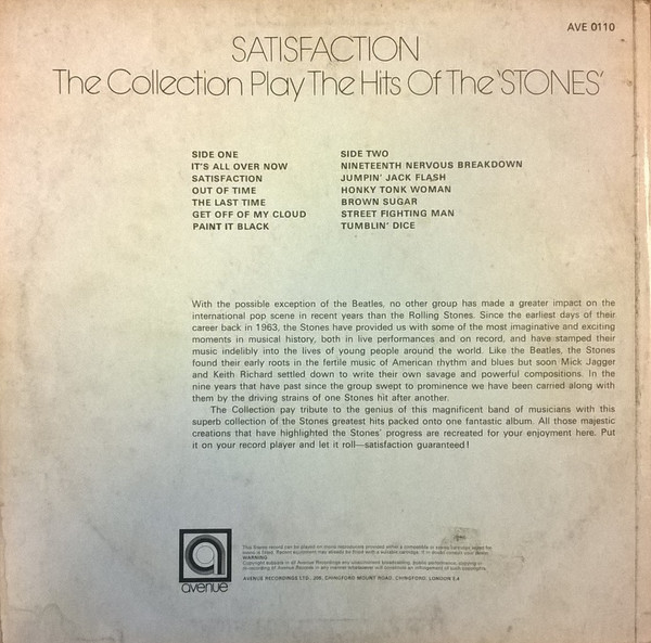 télécharger l'album The Collection - Satisfaction The Collection Play The Hits Of The Rolling Stones