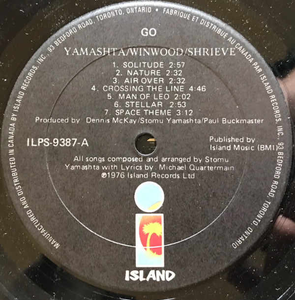 Stomu Yamashta / Steve Winwood / Michael Shrieve - Go | Island Records (ILPS 9387) - 3