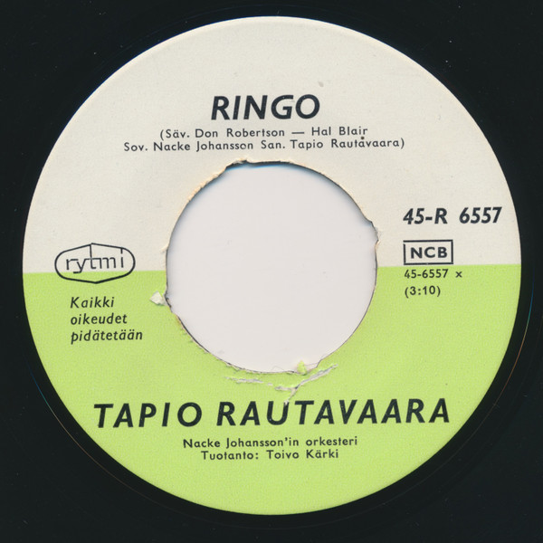 Tapio Rautavaara – Ringo / Lasso (1965, Vinyl) - Discogs