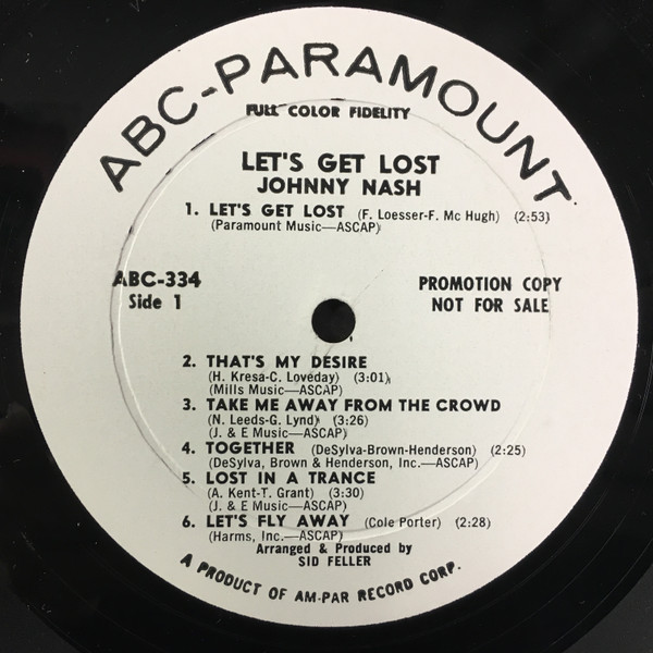 Johnny Nash – Let's Get Lost (1960, Vinyl) - Discogs