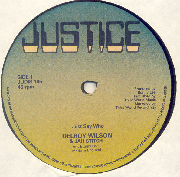 télécharger l'album Delroy Wilson & Jah Stitch - Just Say Who
