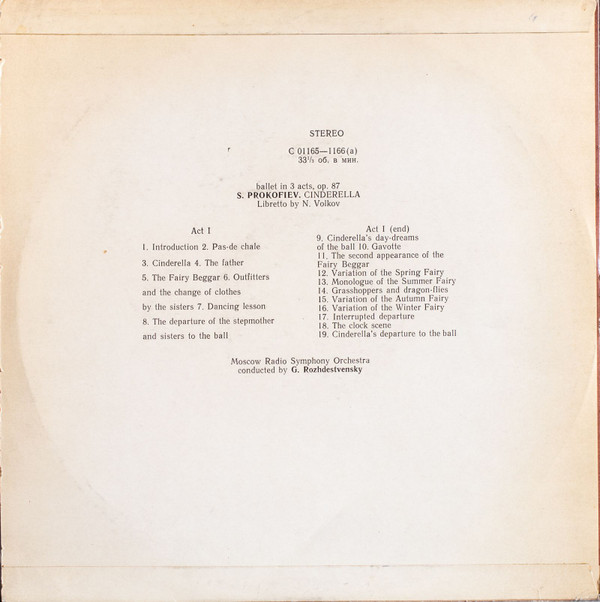 ladda ner album S Prokofiev, G Rozhdestvensky, Moscow Radio Symphony Orchestra - Cinderella