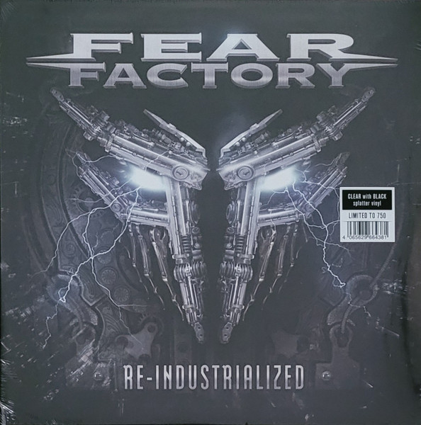 Fear Factory – Re-Industrialized (2023, Clear W/ Black Splatter