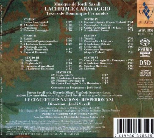 descargar álbum Jordi Savall, Dominique Fernandez, Le Concert Des nations, Hespèrion XXI - Lachrimæ Caravaggio