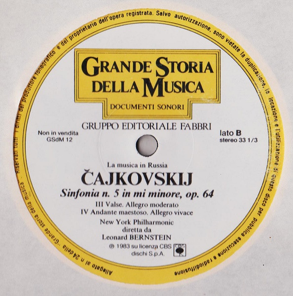 descargar álbum Čajkovskij New York Philharmonic Diretta Da Leonard Bernstein - Documenti Sonori La Musica In Russia Sinfonia N 5 In Mi Minore Op 64