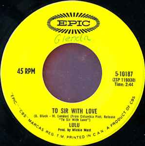Lulu – To Sir With Love / The Boat That I Row (1967, Vinyl) - Discogs