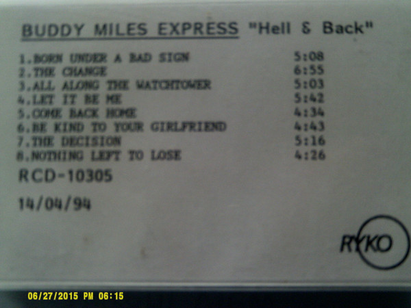 Buddy Miles Express – Hell And Back (1994, CD) - Discogs