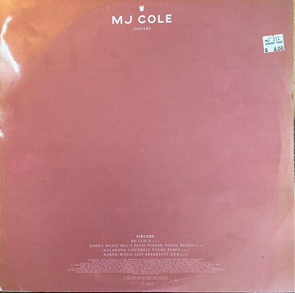 MJ Cole – Sincere (Remixes) (2000, Vinyl) - Discogs