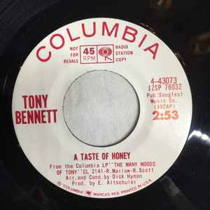 Tony Bennett - A Taste Of Honey / It's A Sin To Tell A Lie album cover