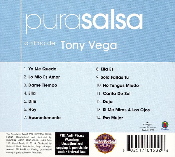 Tony Vega Pura Salsa 2006 CD Discogs