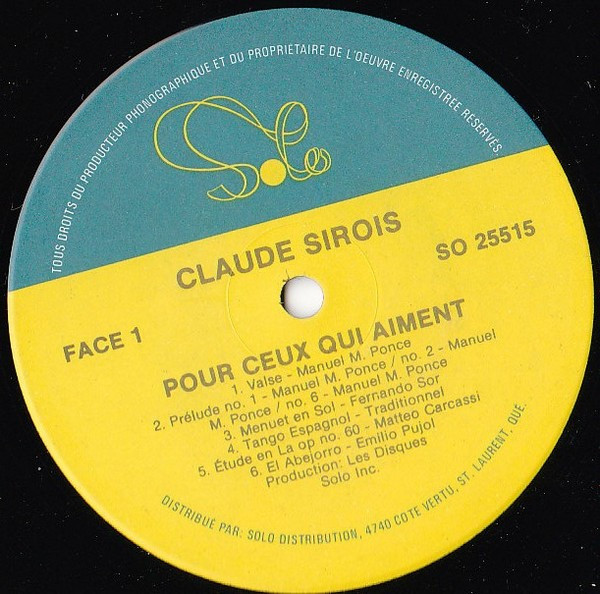 lataa albumi Claude Sirois - Pour Ceux Qui Aiment