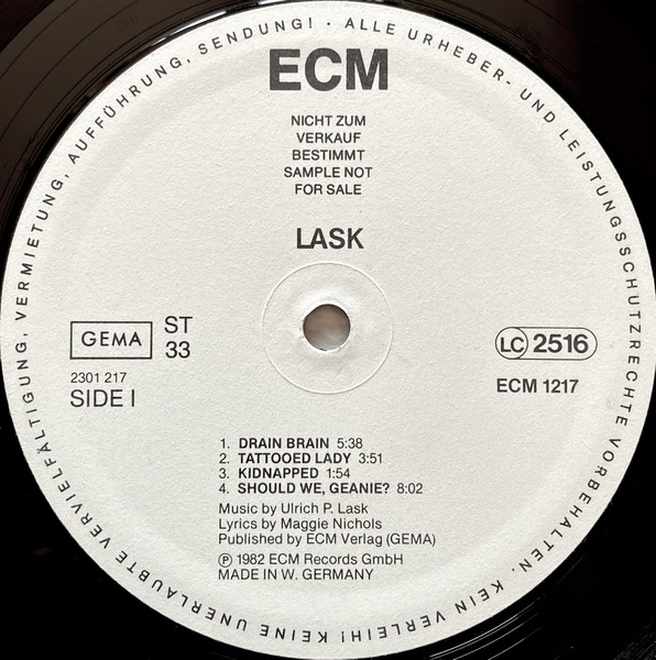Lask – Lask (1982, Vinyl) - Discogs