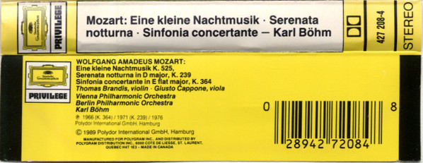 last ned album Download Wolfgang Amadeus Mozart Karl Böhm - Eine Kleine Nachtmusik Serenata Notturna K 239 Sinfonia Concertante K 364 album