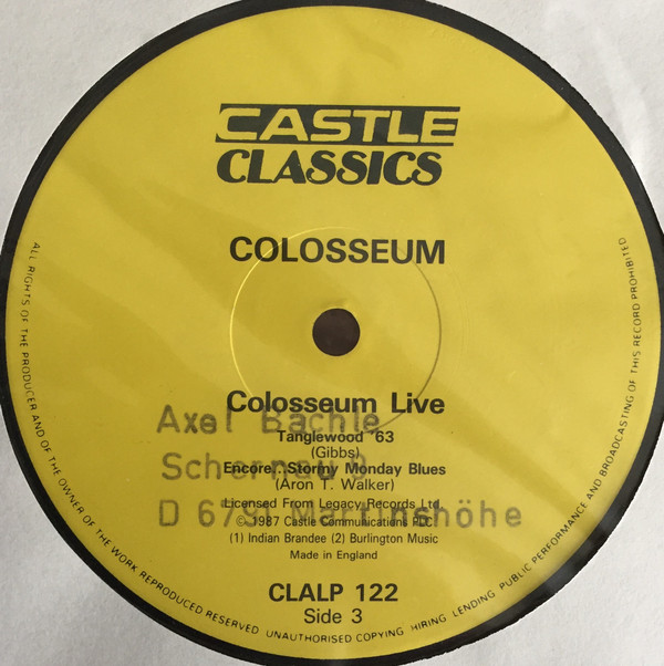 Colosseum - Colosseum Live | Castle Classics (CLALP 122) - 7