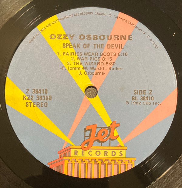 Ozzy Osbourne - Speak Of The Devil (2LP) [Vinyl] | Jet Records (KZ2 38350) - 5