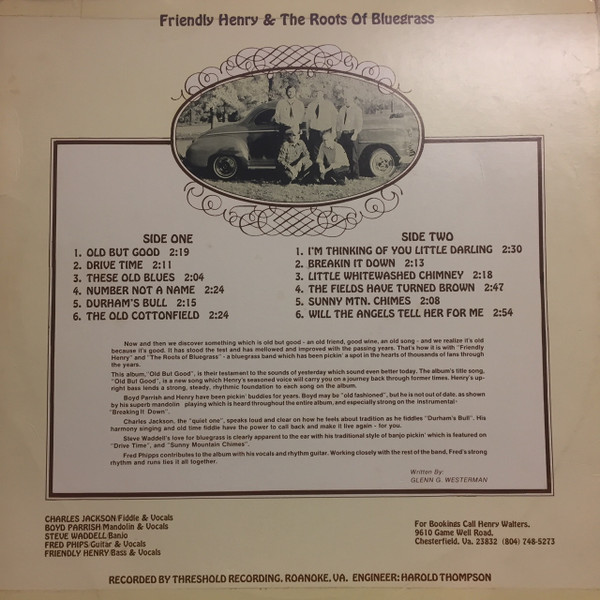 lataa albumi Friendly Henry & The Roots Of Bluegrass - Old But Good