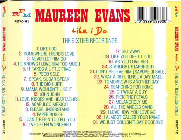 ladda ner album Maureen Evans - Like I Do The Sixties Recordings