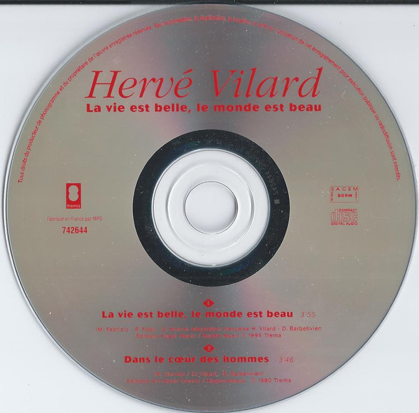 Herv Vilard La Vie Est Belle Le Monde Est Beau Releases