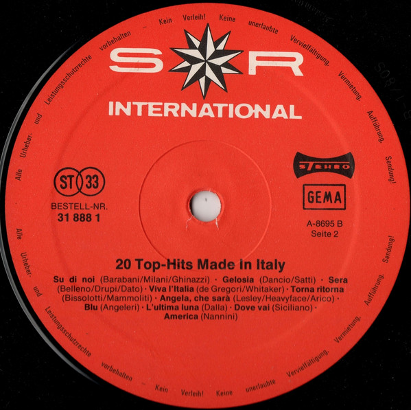 descargar álbum Various - 20 Top Hits Made In Italy
