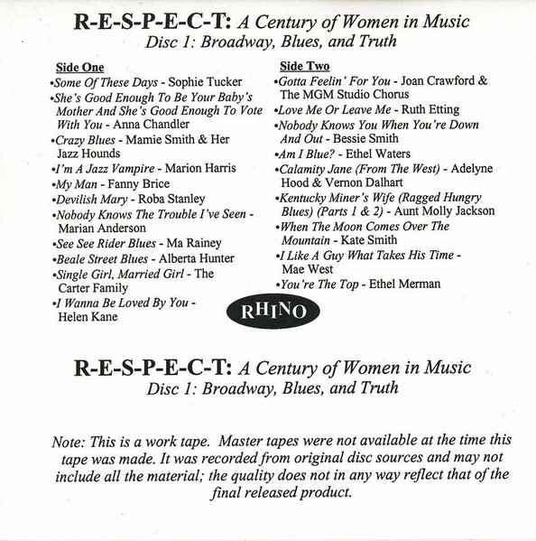 R-E-S-P-E-C-T: A Century Of Women In Music (1999