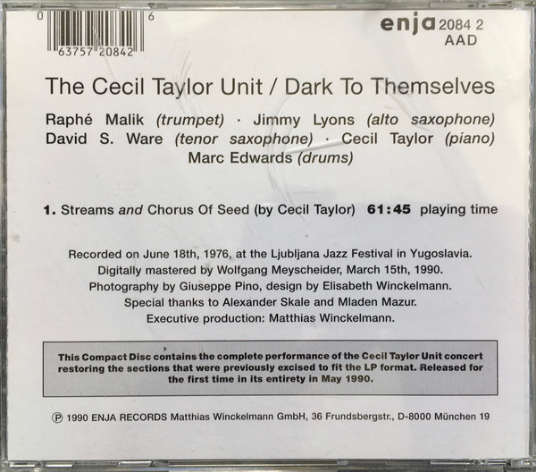 descargar álbum Cecil Taylor Unit - Dark To Themselves