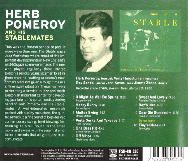 baixar álbum Herb Pomeroy And His Stablemates - Live At The Stable BOSTON 1955